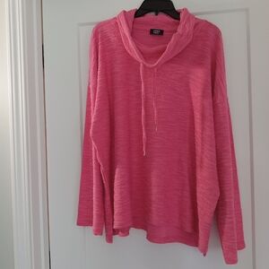 Jones New York Signature Rose Pink Cowl Neck Lightweight Knit Pullover EUC